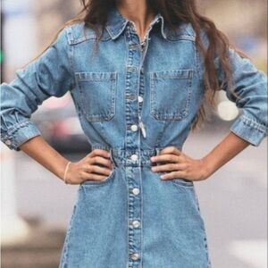 Zara Long Sleeve Denim Dress - NEW